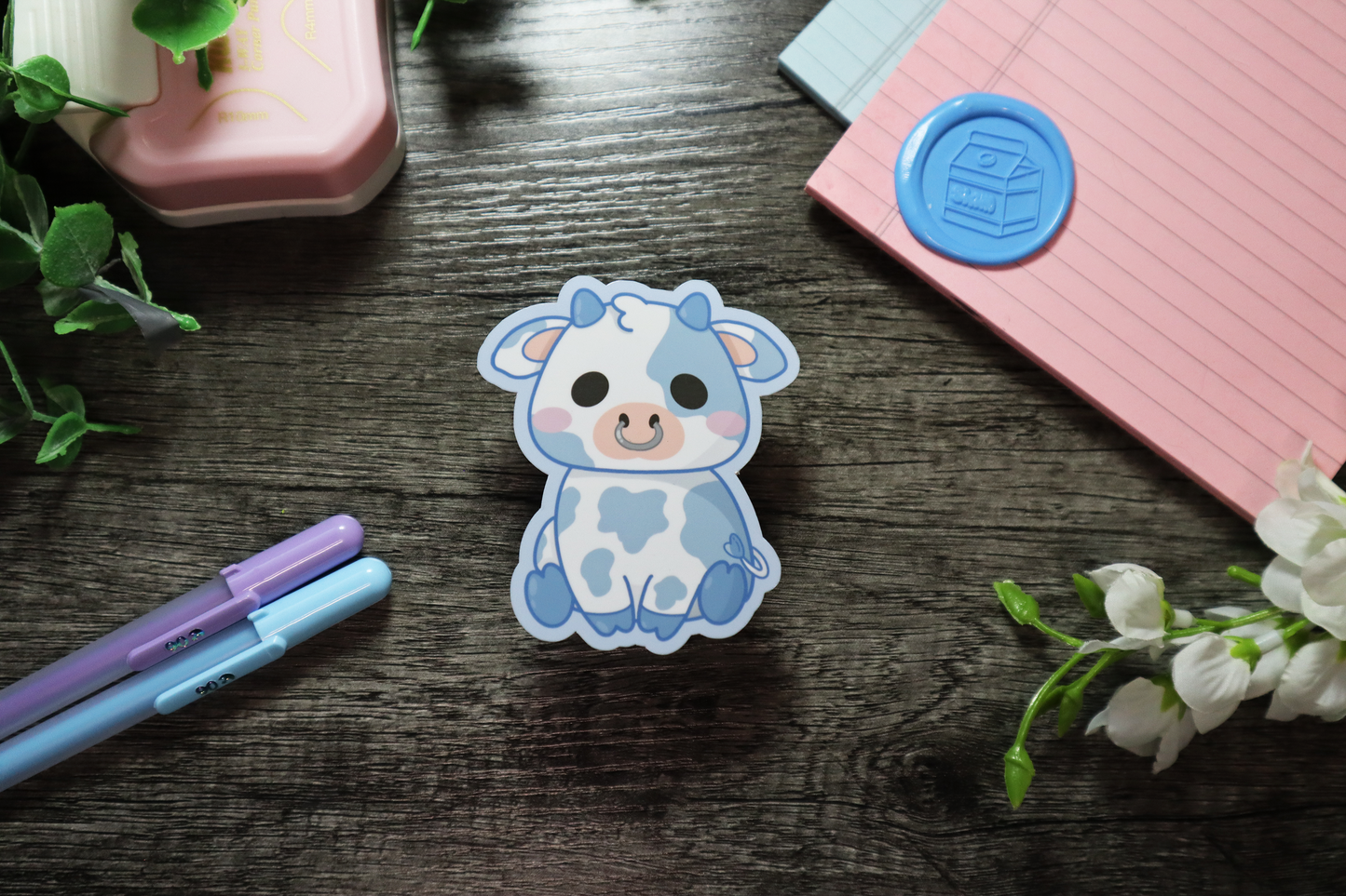 Skim Milk Blue Cow Sticker