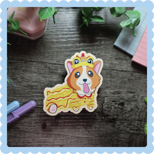 Corgi in Chinese Lion Dance Sticker