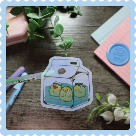 Spirited Duck Bath Milk Carton Sticker