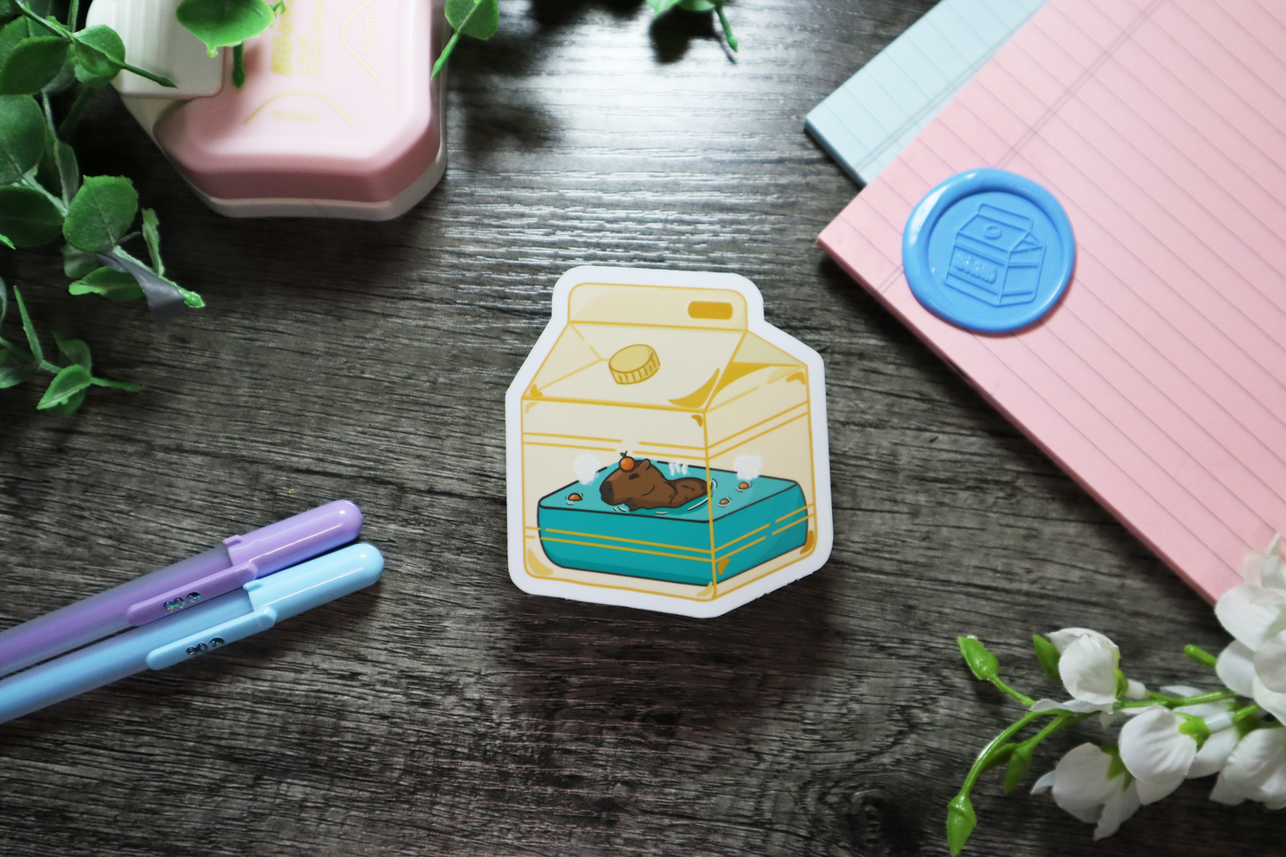 Capybara Milk Carton Sticker