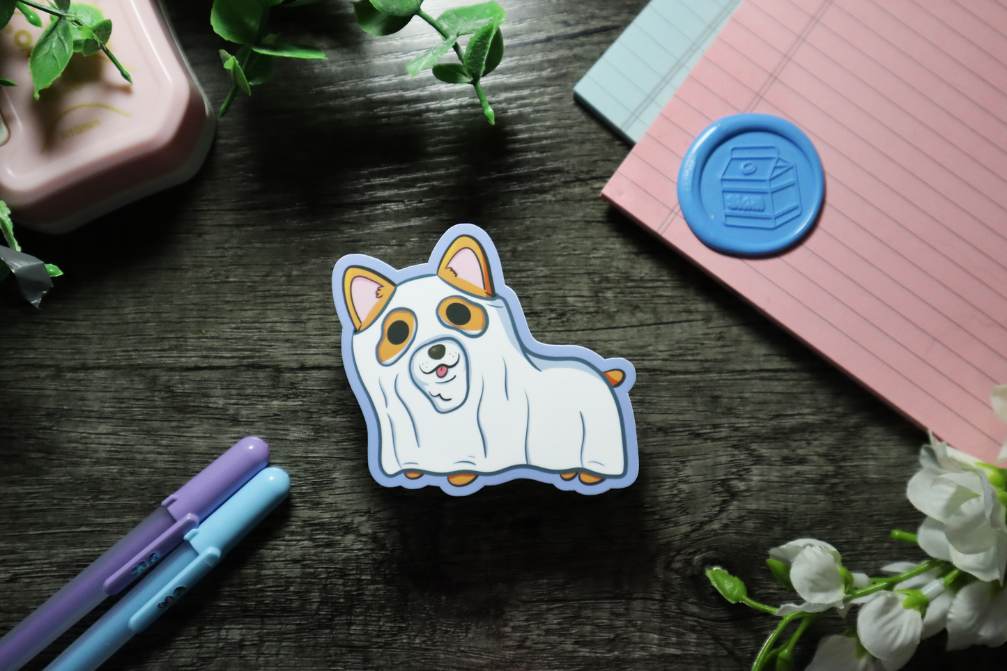 Corgi Ghost Sticker