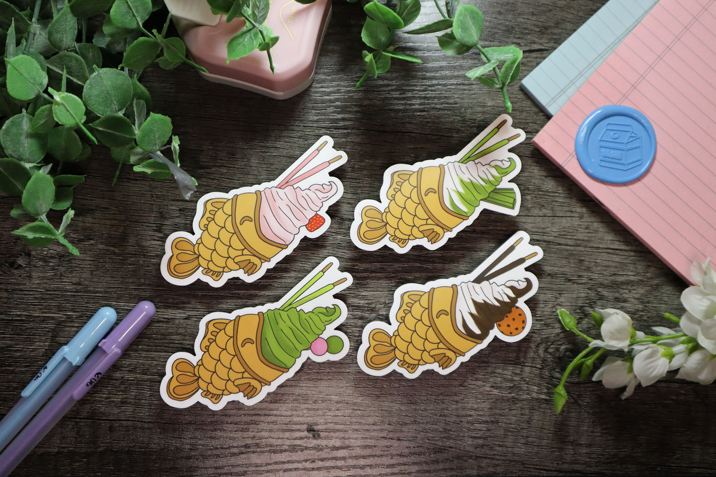 Taiyaki Ice Cream Stickers