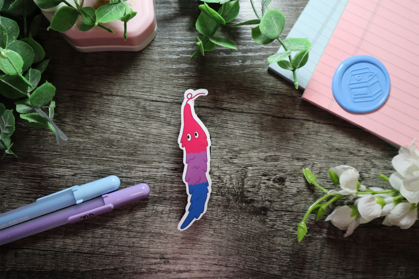 Pride Worm on a String Stickers