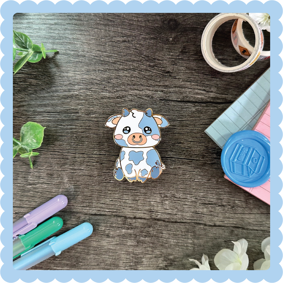 Skim Milk Cow Enamel Pin