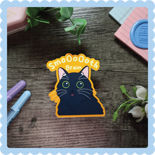 Smooth Brain Cat Sticker