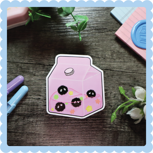 Dust Spirit Milk Carton Sticker