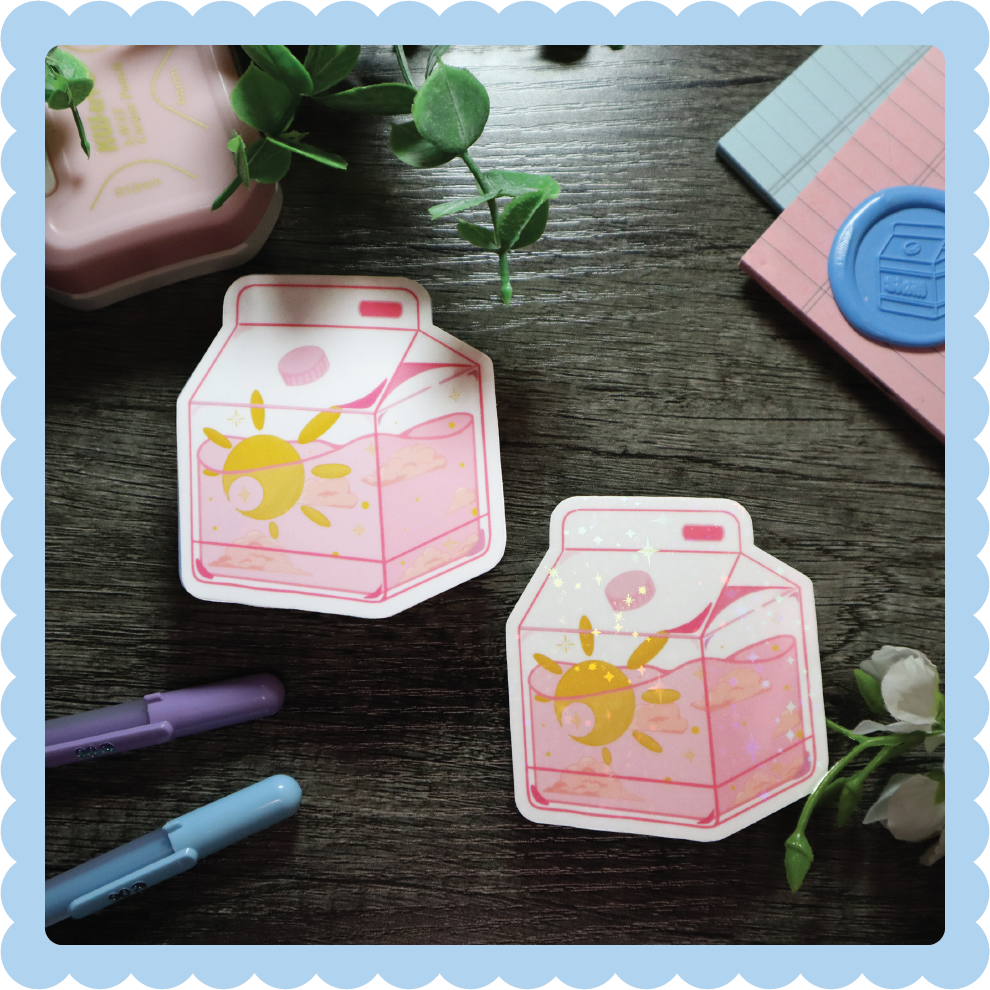 Sunrise Milk Carton Sticker